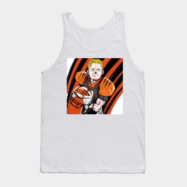 joe burrow in bengal cat jersey superbowl Tank Top by jorge_lebeau